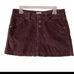 No Boundaries Stretch Cotton Juniors Corduroy Brown Mini Skirt Size 7 Boho